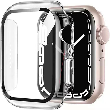 AIG Apple Watch 41mm Hard Case with Tempered Glass Screen Protector, Ultra-Thin Protective Cover for Series 9/8/7 - Clear/Transparent (1 Pack)