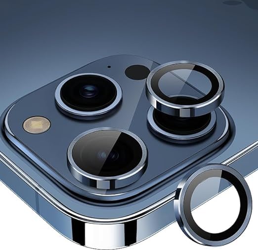 AIG Camera Lens Protector iphone 15 pro/15 pro max Individual9H Hardness Scratch & Shock proof Tempered Glass Camera Cover Screen Protector Metal Ring