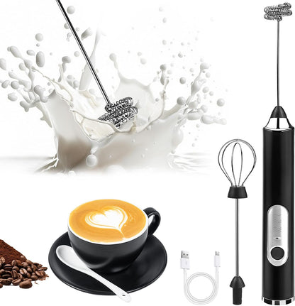 AIG Rechargeable Milk Frother & Coffee Whisk – Electric Handheld Coffee Mixer, Dual Spring Frothing Technology, Drink Mixer & Beater, Multi