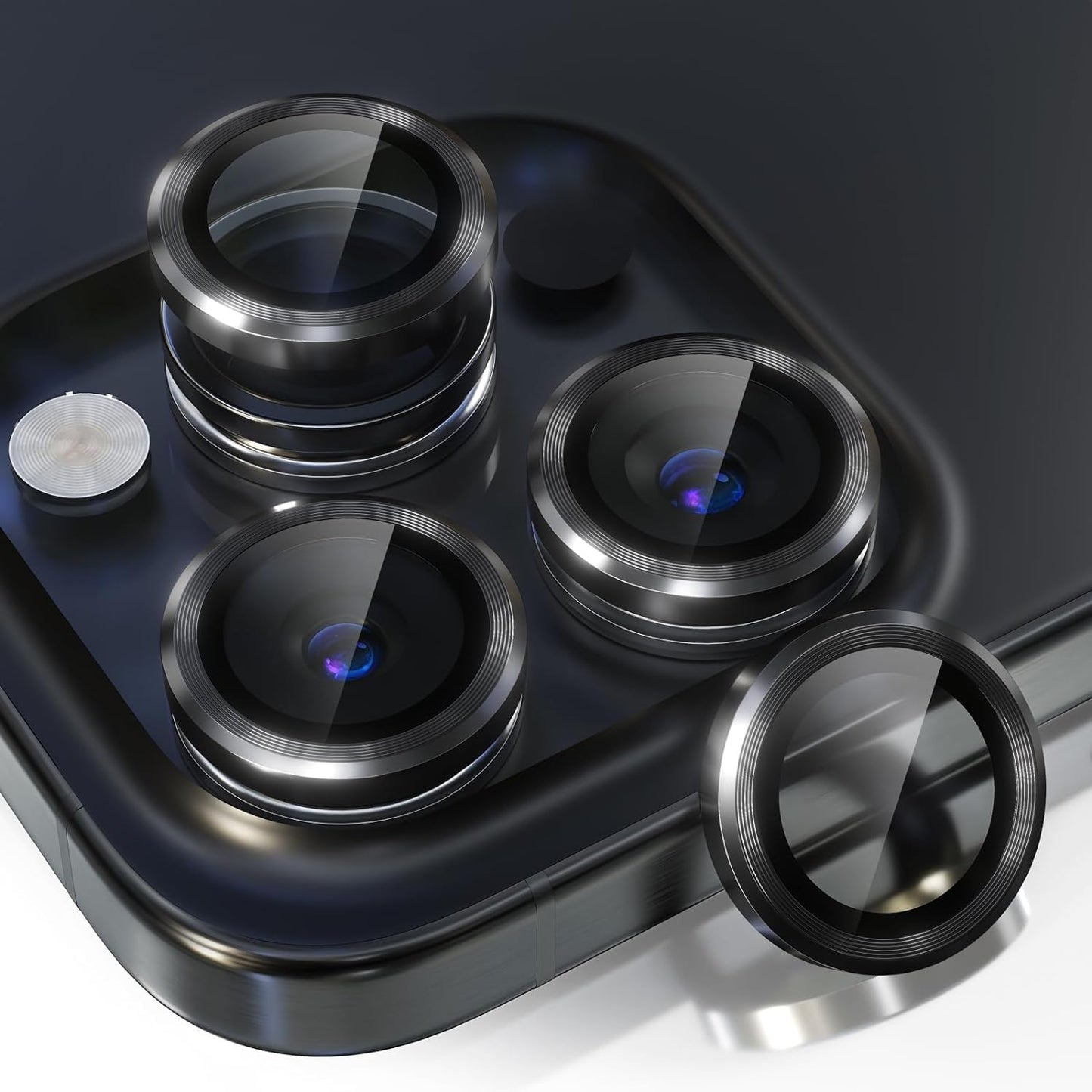 AIG iPhone 14 Pro/14 Pro Max Camera Lens Protector Bling – Black