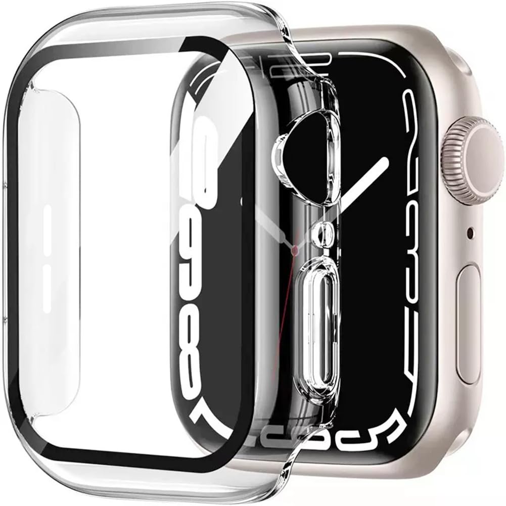 AIG 2-Pack Tempered Glass Case for Apple Watch Series 10 (46mm) – Full Cover Screen Protector, Clear+Clear
