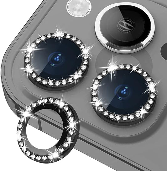 AIG Bling Diamond Camera Lens Protector for iPhone 13 Pro/ 13 Pro Max, HD Clear Tempered Glass Camera Lens Protection Cover, Case Friendly, Scratch Proof