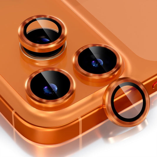 AIG Camera Lens Protector for iPhone 17 Pro / Pro Max – 9H Tempered Glass with Metal Ring, Scratch Resistant, HD Clear (COSMIC ORANGE)