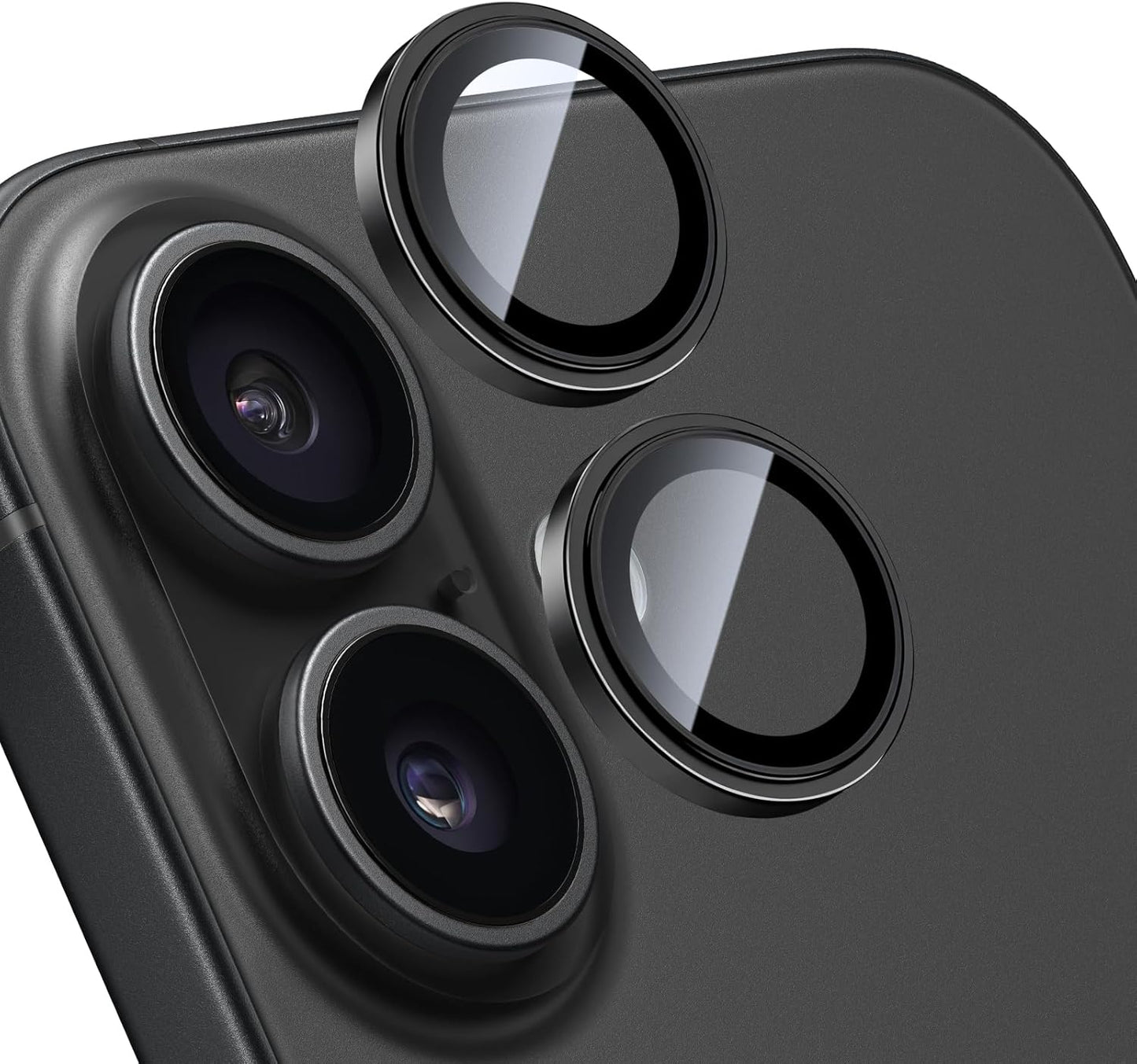 AIG Camera Lens Protector for iPhone 17 Pro / Pro Max – 9H Tempered Glass with Metal Ring, Scratch Resistant, HD Clear (BLACK)