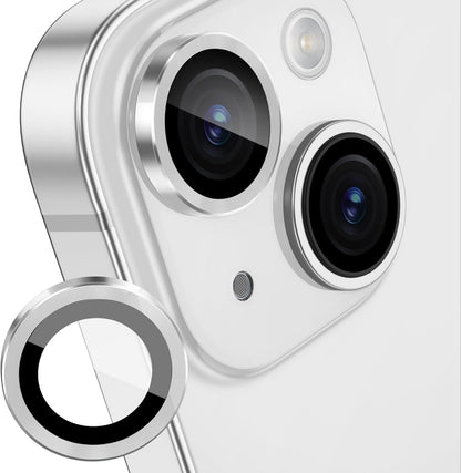 AIG Camera Lens Protector Compatible for iPhone 14/iPhone 14 Plus, [ Anti-Scratch ] Premium 9H Tempered Glass Film Aluminum Alloy Lens Ring Cover