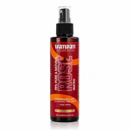 Wanwan 99% Pure & Natural Rose Water Spray 200ml | Face Toner, Facial Mist & Makeup Setting Spray | Hydrating, Refreshing & Skin Brightening | For All Skin Types | Preservative-Free Rose Water