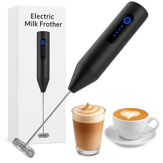 AIG Rechargeable Milk Frother & Coffee Whisk – Electric Handheld Coffee Mixer, Dual Spring Frothing Technology, Drink Mixer & Beater, Multi