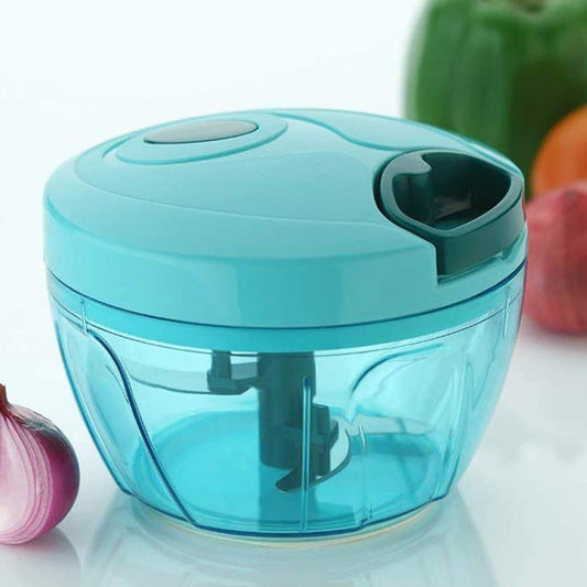 AIG Mini Handy Vegetable Chopper – 400ml Manual Food Chopper with 3 Stainless Steel Blades, Compact Polypropylene Kitchen Chopper for Fruits & Vegetables