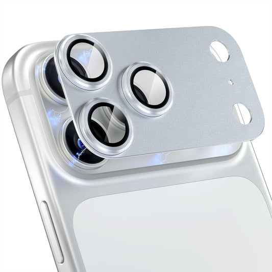 AIG Camera Lens Protector for iPhone 17 Pro – 9H Tempered Glass, Metal Ring, Silver Joint