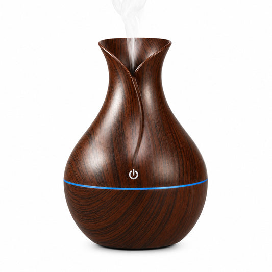 Aroma Diffuser Humidifier for Room & Home | Wood Grain Essential Oil Diffuser | Ultrasonic Cool Mist Air Humidifier for Bedroom | 3 Colour LED Light | Touch Control | Auto Shut-Off | 200ml