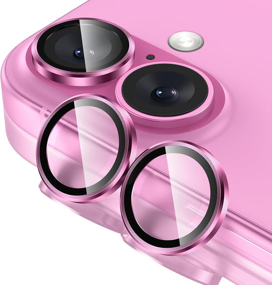 AIG Lens Protector for iPhone 16/16 Plus – Pink, 9H Glass