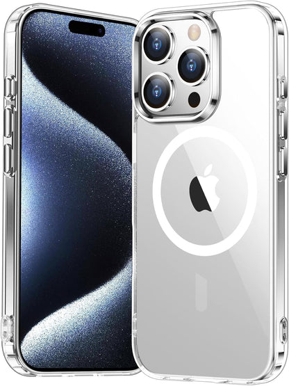 AIG Clear Case for iPhone 15 Pro Max – MagSafe Compatible, Anti-Yellowing, Military-Grade Protection