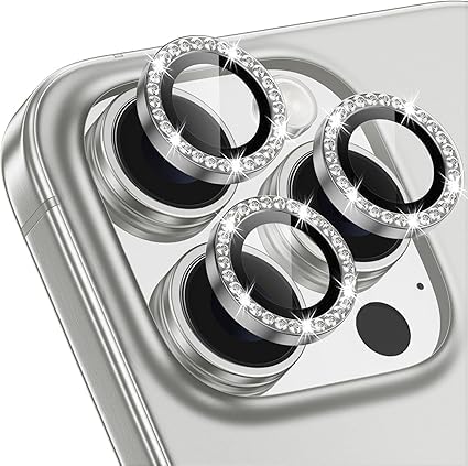 AIG Camera Lens Protector for iPhone 16 Pro/16 Pro Max 9H Tempered Glass Camera Cover Screen Protector Metal Ring Clear HD