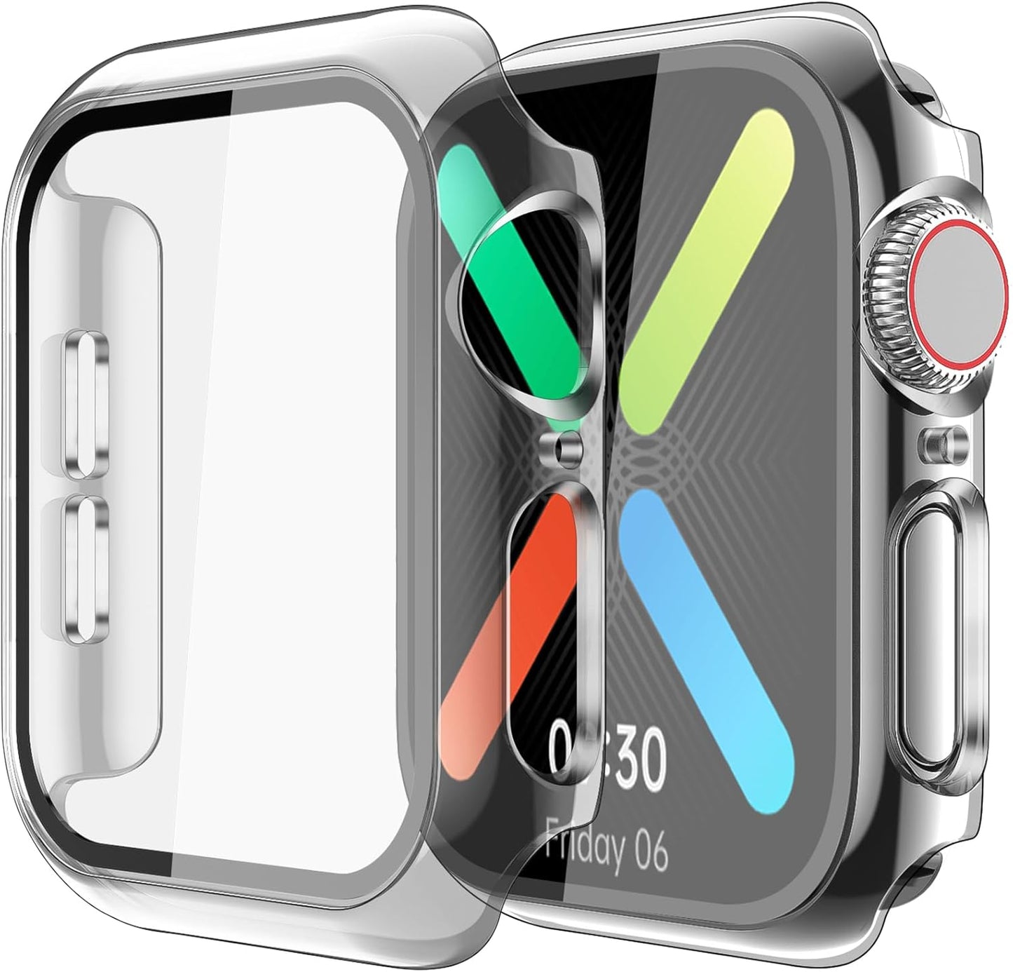 AIG Apple Watch 42mm Hard Case with Tempered Glass Screen Protector, Ultra-Thin Protective Cover for Series 10 & 11, Clear/Transparent (2 Pack)