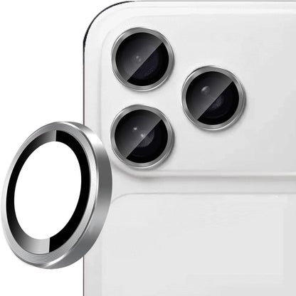 AIG Camera Lens Protector for iPhone 17 Pro / Pro Max – 9H Tempered Glass with Metal Ring, Scratch Resistant, HD Clear (Silver)