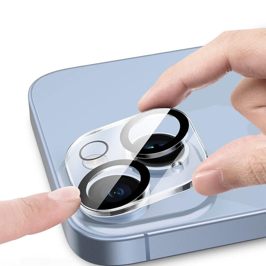 AIG Camera Lens Protector for IPHONE 14/14 PLUS, 15/15 PLUS (TRANSPARENT) UHD 9H Camera Glass, Scratch and Drop Resistant, Easy Self-Installation.