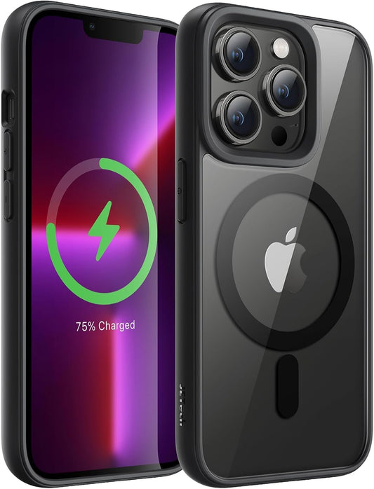 AIG Magnetic Case for iPhone 14 Pro Max – Clear Back Black Frame