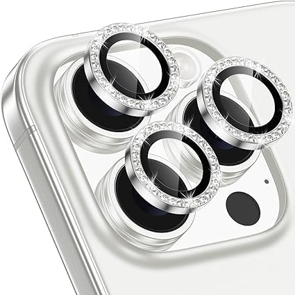 AIG Camera Lens Protector for iPhone 16 Pro/16 Pro Max 9H Tempered Glass Camera Cover Screen Protector Metal Ring Clear HD