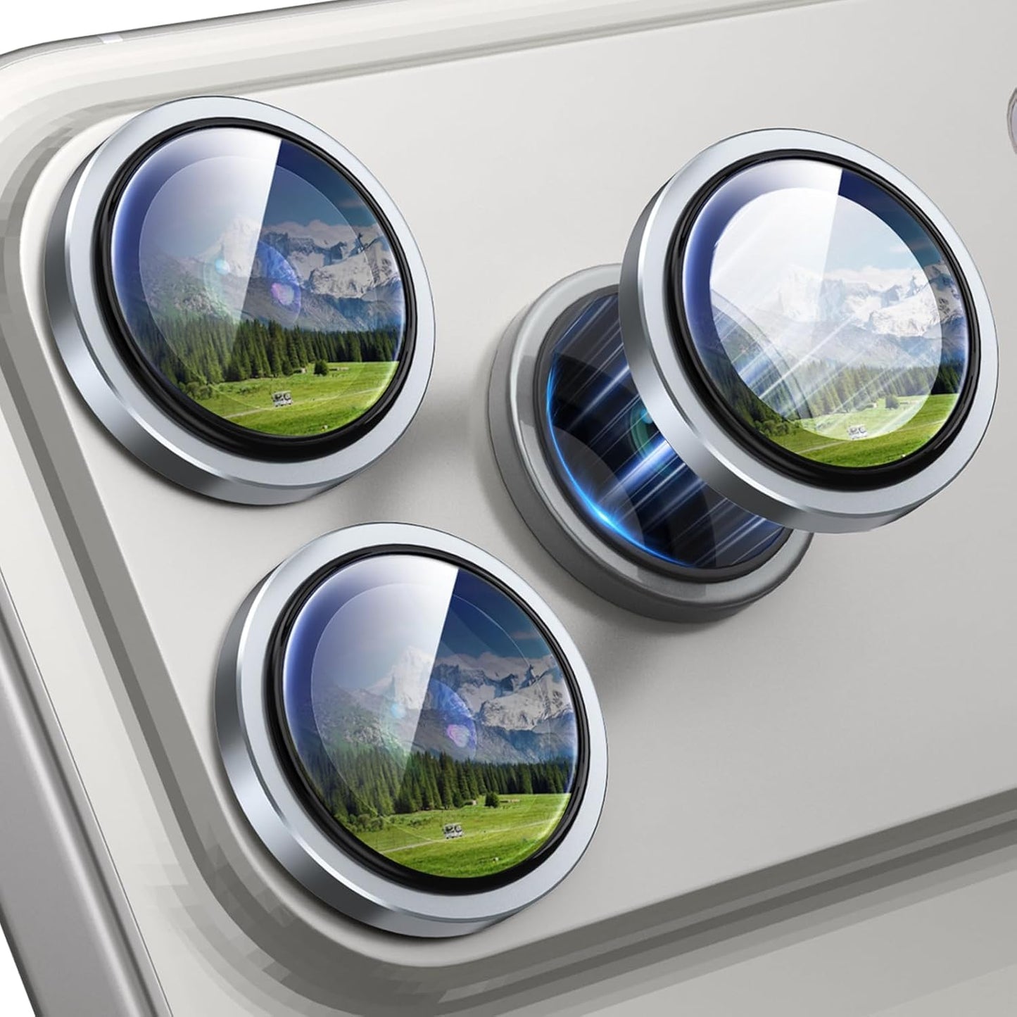 AIG Camera Lens Protector for iPhone 17 Pro/Pro Max –9H Tempered Glass with Metal Ring, Scratch Resistant, HD Clear (Titanium Grey)