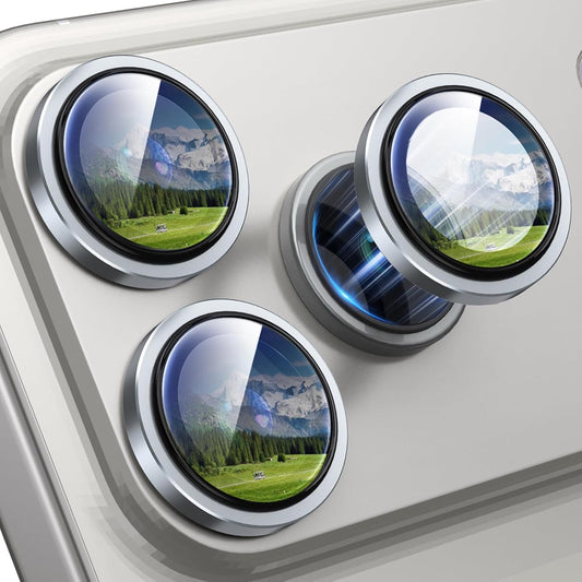 AIG Camera Lens Protector for iPhone 17 Pro/Pro Max –9H Tempered Glass with Metal Ring, Scratch Resistant, HD Clear (Titanium Grey)