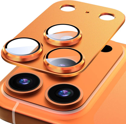 AIG Camera Lens Protector for iPhone 17 Pro Max – 9H Tempered Glass, Metal Ring, Orange Joint