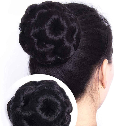 AIG Messy Hair Bun – Natural Black Panja Hair Extension for Women & Girls