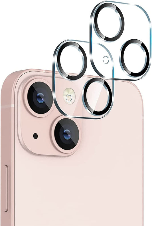 AIG ( 2 PACK) Camera Lens Protector for IPHONE 14/14 PLUS, 15/15 PLUS (TRANSPARENT) UHD 9H Camera Glass, Scratch and Drop Resistant, Easy Self-Installation.
