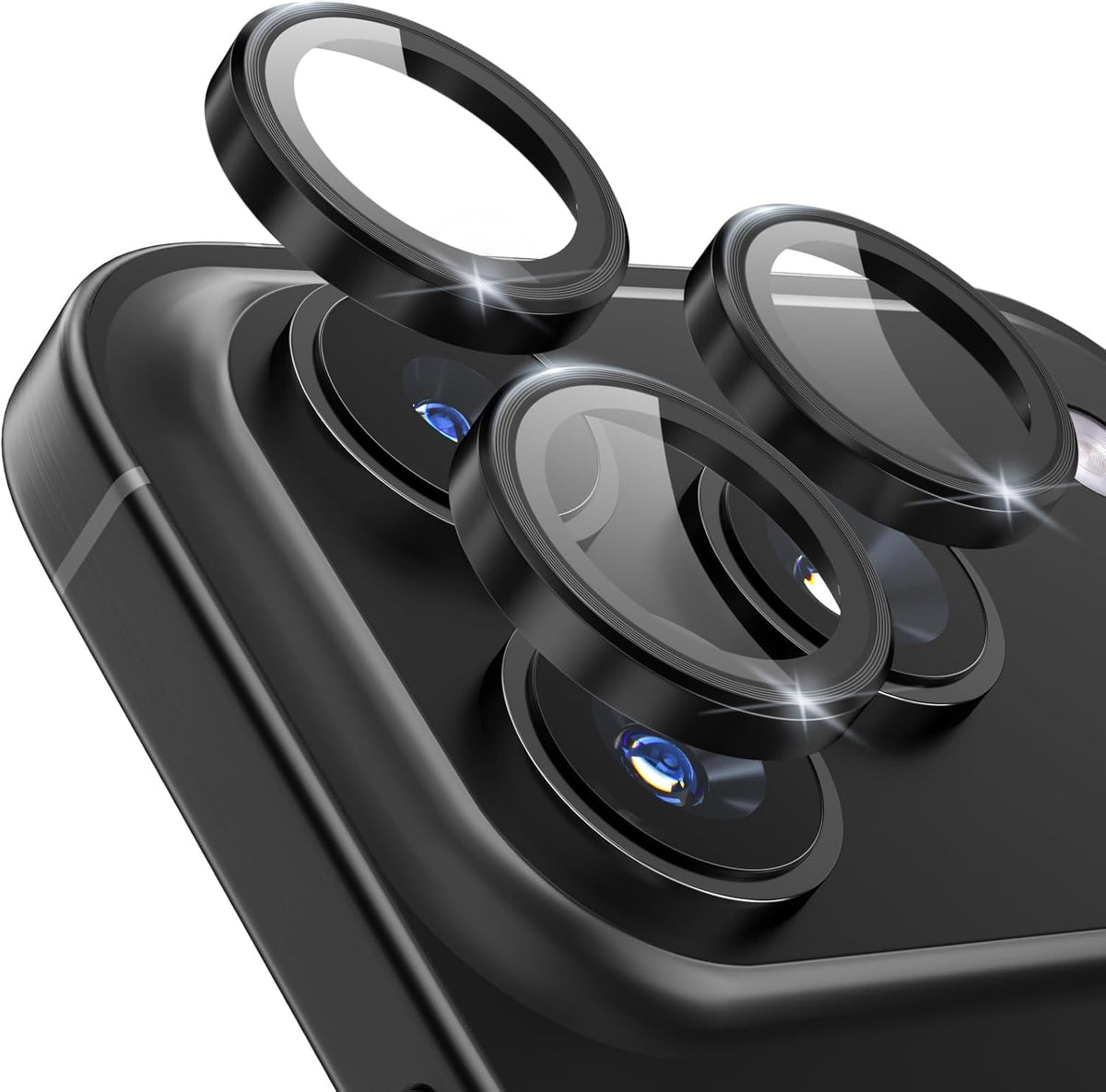 AIG Camera Lens Protector for iPhone 17 Pro/17 Pro Max – 9H Tempered Glass, Black