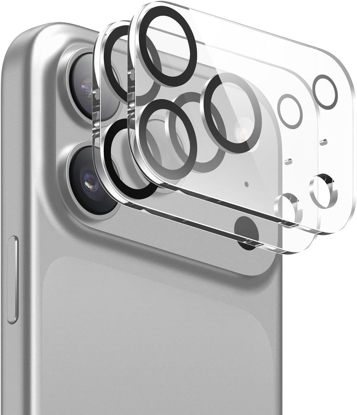 AIG (02 Pack) Camera Lens Protector for iPhone 17 Pro/Pro Max –9H Tempered Glass with Transparent Joint, Scratch Resistant, HD Clear- Transparent