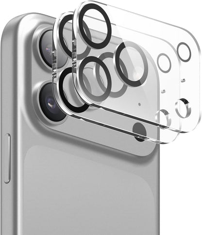 AIG (02 Pack) Camera Lens Protector for iPhone 17 Pro/Pro Max –9H Tempered Glass with Transparent Joint, Scratch Resistant, HD Clear- Transparent