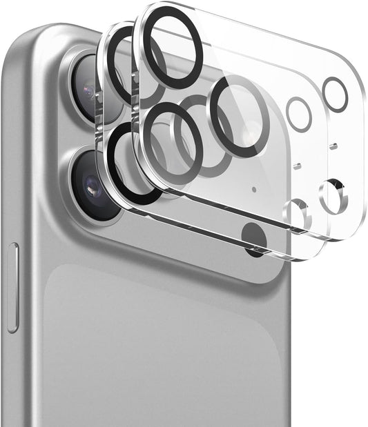 AIG (02 Pack) Camera Lens Protector for iPhone 17 Pro/Pro Max –9H Tempered Glass with Transparent Joint, Scratch Resistant, HD Clear- Transparent
