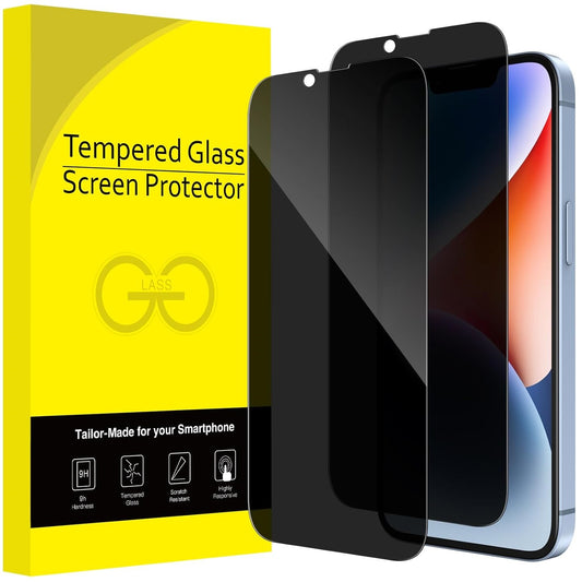Privacy Full Coverage Screen Protector for iPhone 14 Plus 6.7-Inch, Anti-Spy Tempered Glass Film, Edge to Edge Protection Case-Friendly, 2-Pack