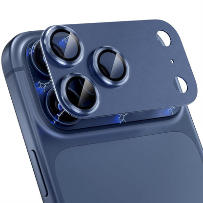 AIG Camera Lens Protector for iPhone 17 Pro Max – 9H Tempered Glass, Metal Ring, Blue Joint