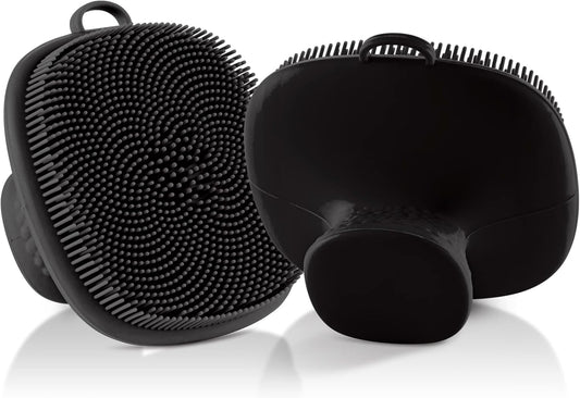 Silicone Face Scrubber (Black, 2 Pack) – Soft Deep Cleansing Brush