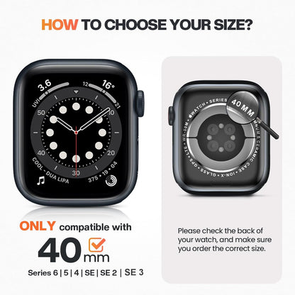 AIG Clear Hard Case with Tempered Glass for Apple Watch 40mm (Series 4/5/6) - Starlight (02 PACK)