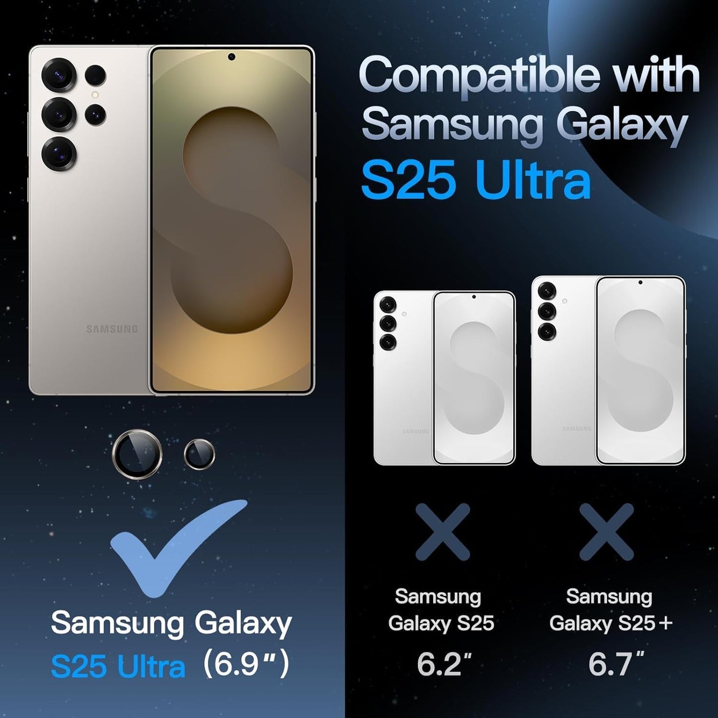 AIG Lens Protector for Samsung S24 Ultra – 9H Glass (Titanium Grey)