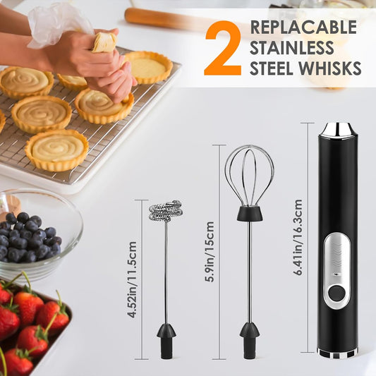 AIG Rechargeable Milk Frother & Coffee Whisk – Electric Handheld Coffee Mixer, Dual Spring Frothing Technology, Drink Mixer & Beater, Multi