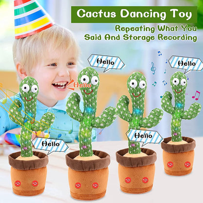 AIG Dancing Cactus Toy – Plush, Voice Repeat, Singing & LED Lights for Kids (Multicolor)