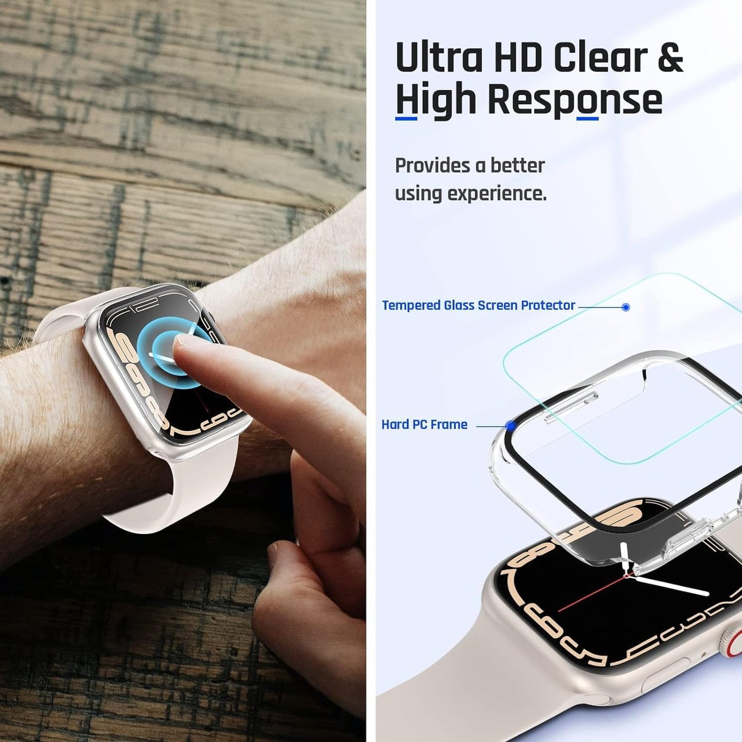 AIG Bumper for Smart IWATCH 45 MM Series 9/8/7 (Polycarbonate_TRANSPERENT)