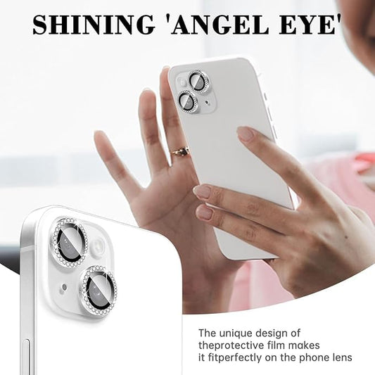 AIG Camera Lens Protector Compatible for iPhone 14/iPhone 14 Plus, [ Anti-Scratch ] Premium 9H Tempered Glass Film Aluminum Alloy Lens Ring Cover
