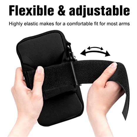 Universal Running Armband (2 Pack) – Water-Resistant Mobile Holder for Gym & Outdoor (Black)