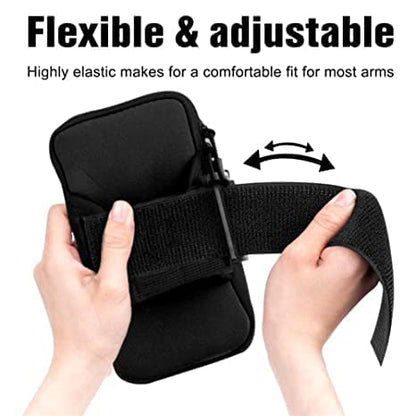 Universal Running Armband (2 Pack) – Water-Resistant Mobile Holder for Gym & Outdoor (Black)