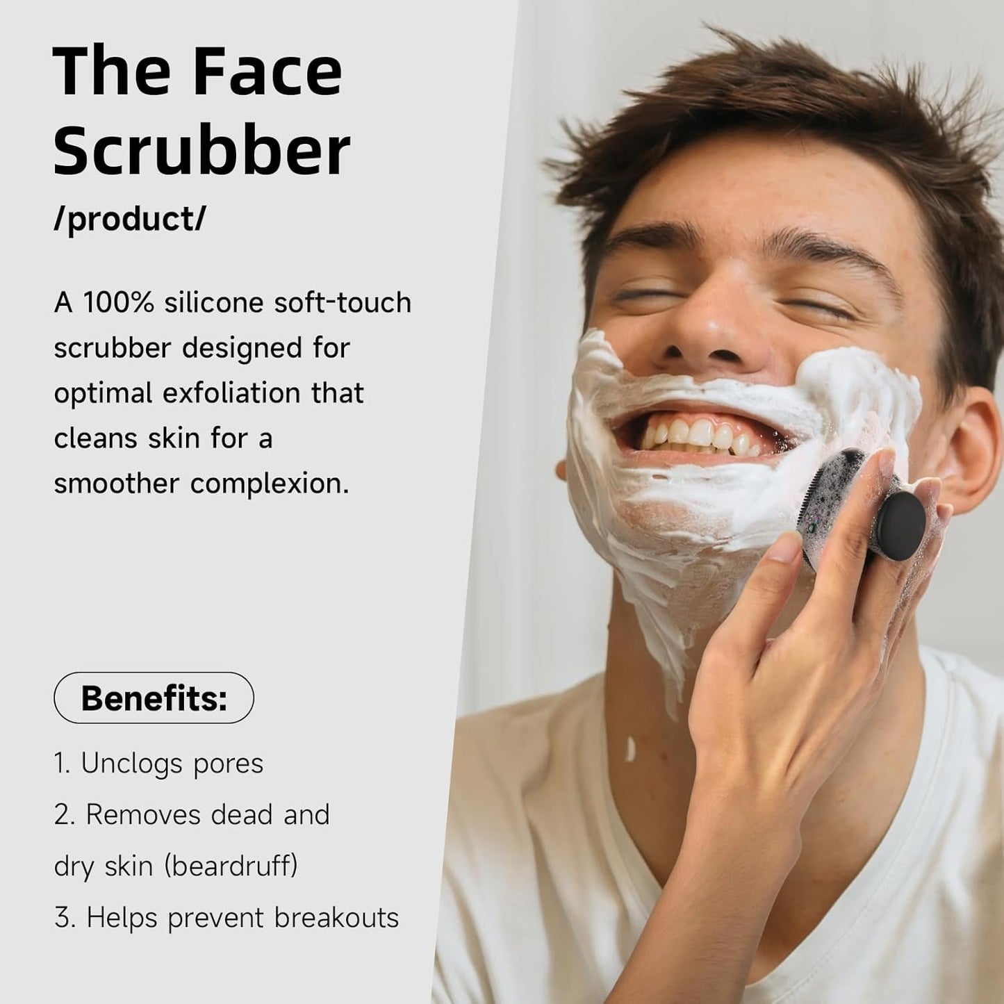 Premium Silicone Face Scrubber (Black) – Deep Cleansing Brush