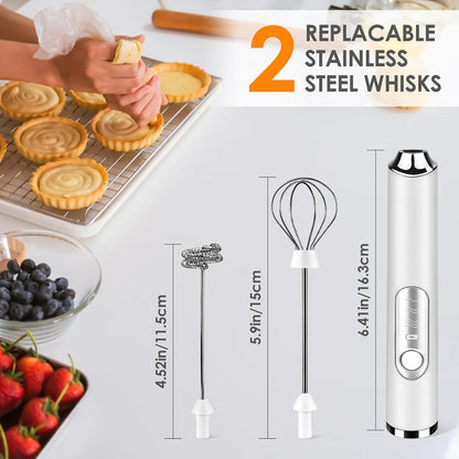 AIG Rechargeable Milk Frother & Coffee Whisk – Electric Handheld Coffee Mixer, Dual Spring Frothing Technology, Drink Mixer & Beater, Multi