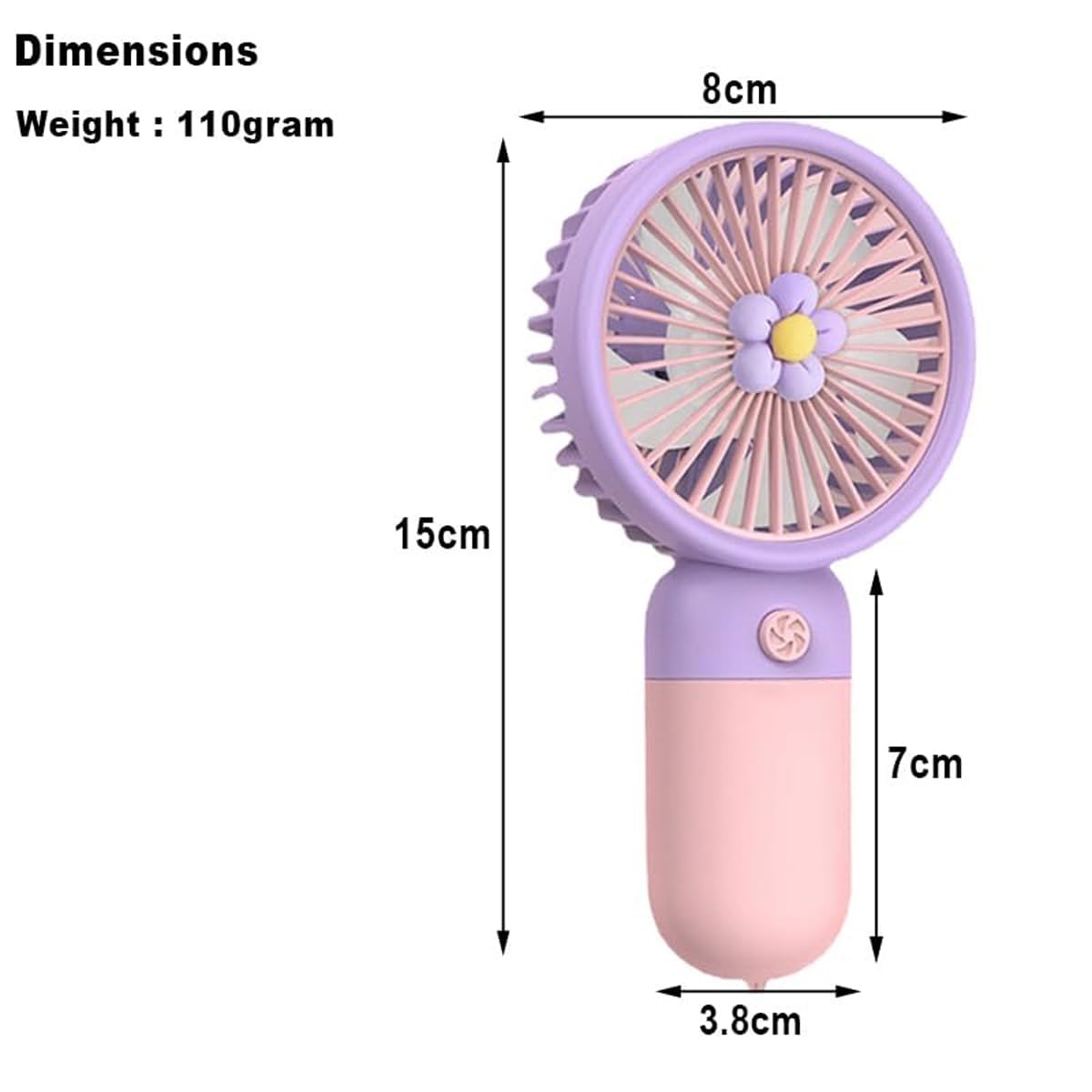 Portable Mini Fan Rechargeable (Pack of 2) | 3 Speed USB Hand Fan