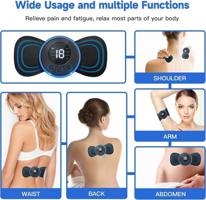 EMS Muscle Stimulator ABS Trainer – Rechargeable Electronic Muscle Toning Pad for Abs, Arms, Legs & Waist | Fitness Massager with LCD Display