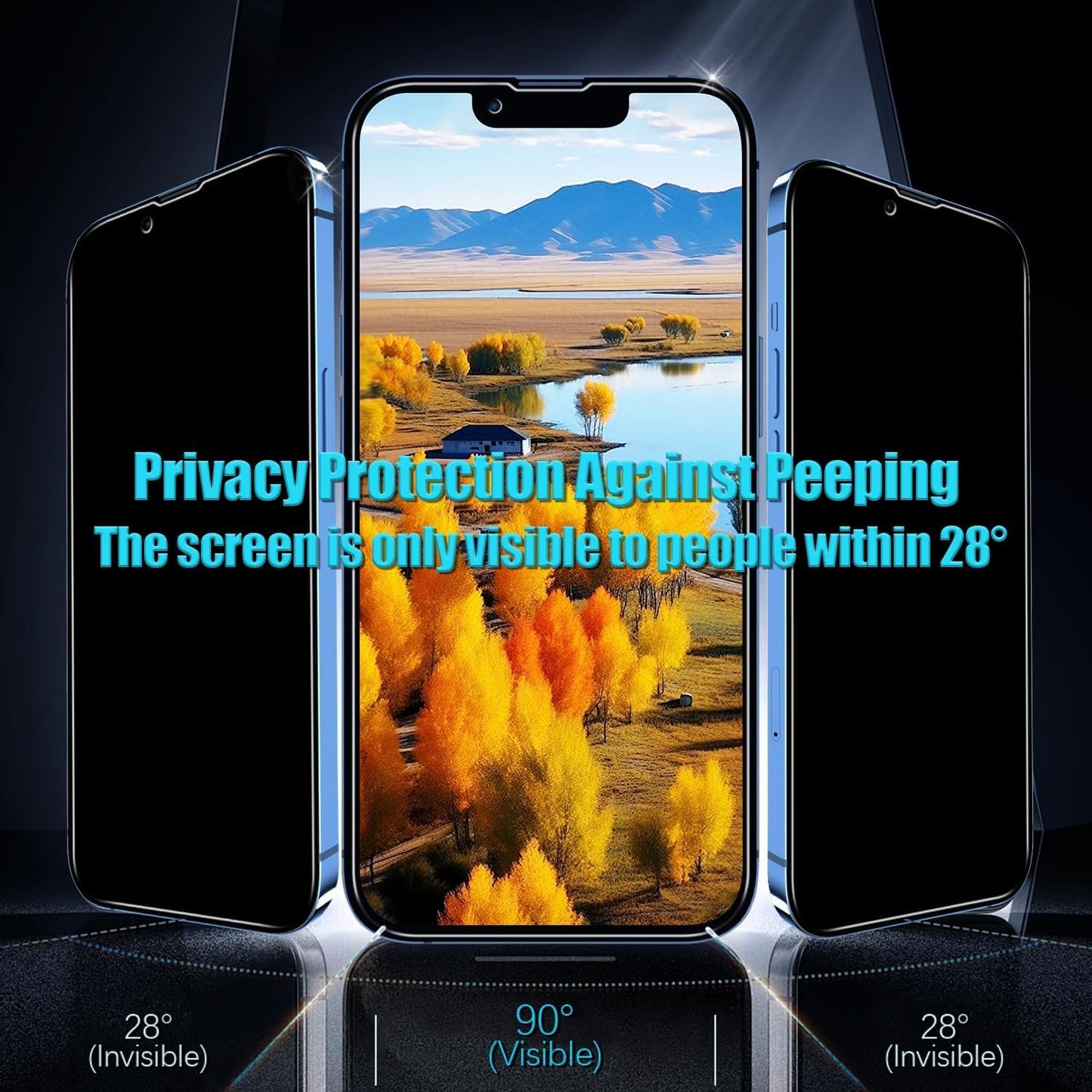 AIG Privacy Screen Protector for iPhone 13/13 Pro  – 3 Pack