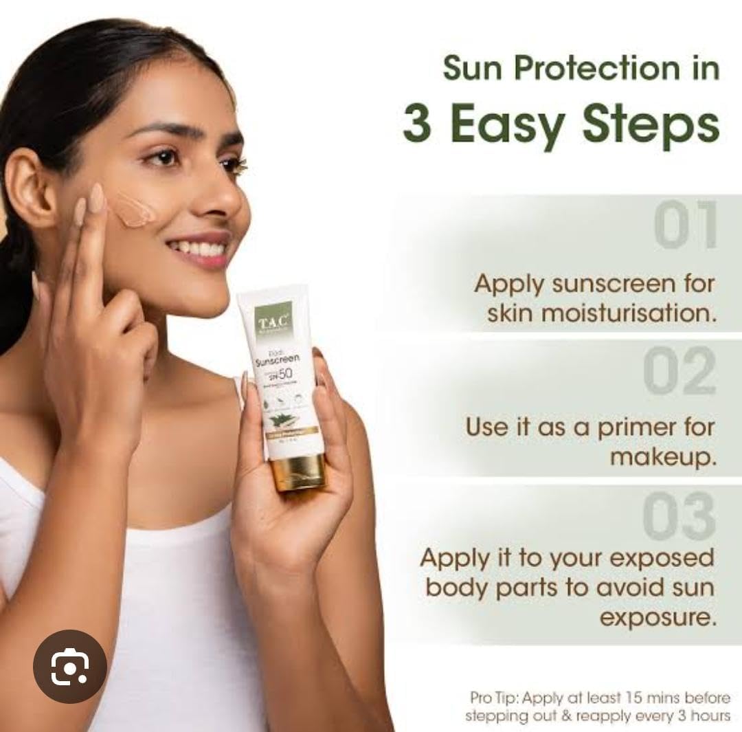 T.A.C Eladi Sunscreen SPF 50 PA+++, Mattifying, Broad Spectrum UVA/UVB, Oil-Free, No White Cast, 50g