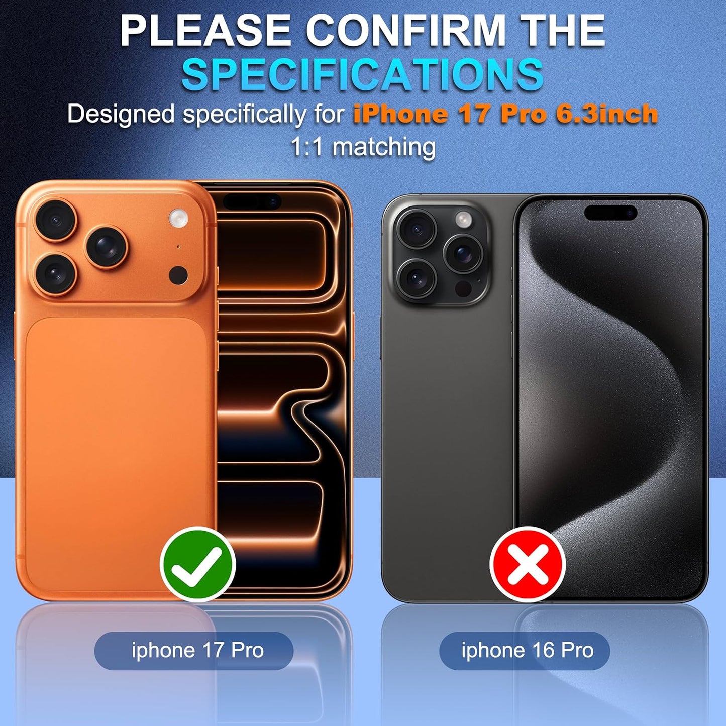 AIG Camera Lens Protector for iPhone 17 Pro Max – 9H Tempered Glass, Metal Ring, Orange Joint