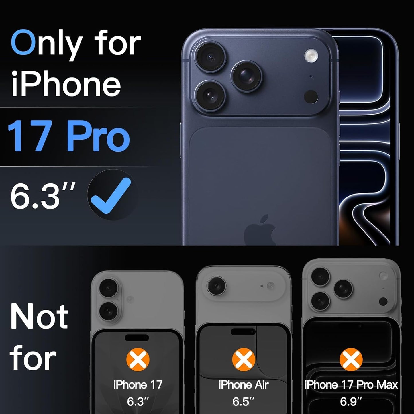 AIG Camera Lens Protector for iPhone 17 Pro – 9H Tempered Glass, Metal Ring, Black Joint